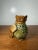 Art Deco Vintage Ceramic Owl Figurine Incense Holder Green Brown Glaze Pierced Pottery For Sale - Image 3 of 9