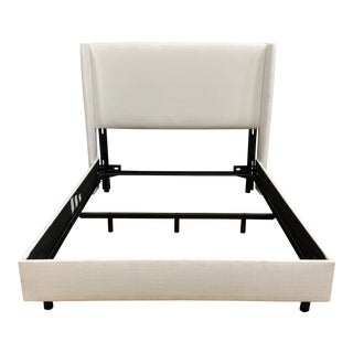Queen Size Wingback Upholstered Bedframe For Sale