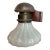 Antique Industrial Cast Iron Wall Sconce With Milk Glass Shade For Sale
