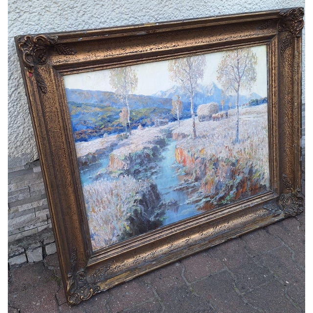 1930s Josef Dederichs, Mountain Landscape, 1930s, Oil Painting on Canvas, Framed For Sale - Image 5 of 7