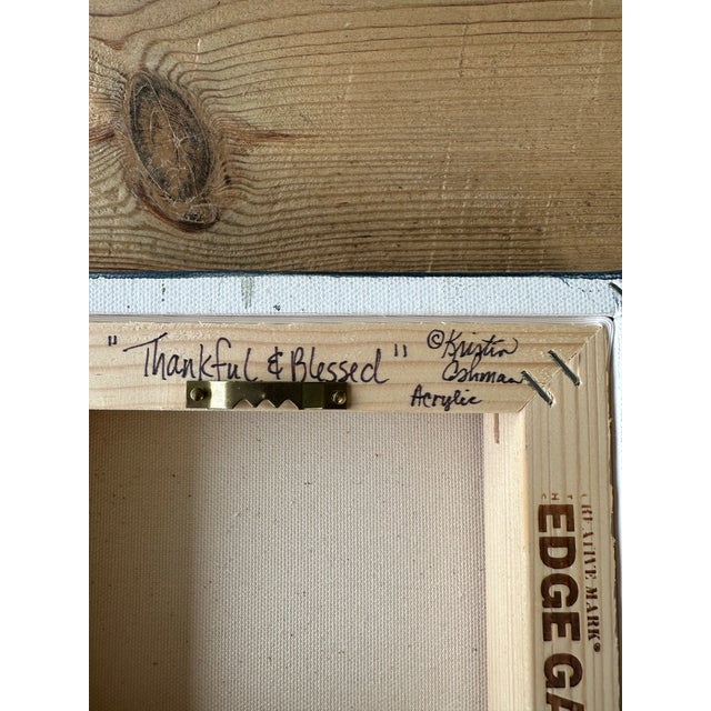 Chinosierie Turneen Painting With Autumn Roses, Sunflowers and Pumpkins, Thankful & Blessed by Artist Kristin Ashman For Sale - Image 11 of 12