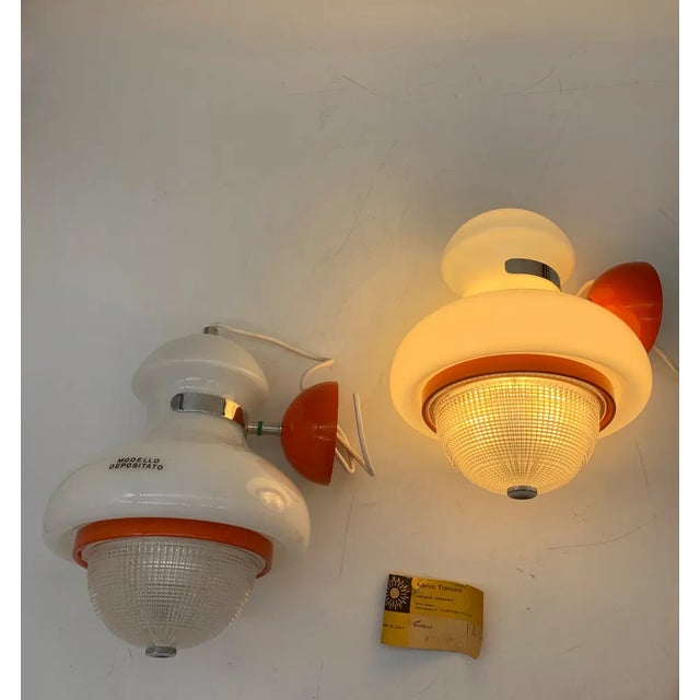 Murano Wall Lights Orange Model, 1970s, Set of 2 For Sale - Image 4 of 5