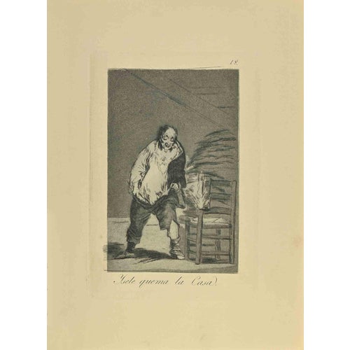Francisco Goya, Quema La Casa 6th Edition, 1881, Etching For Sale