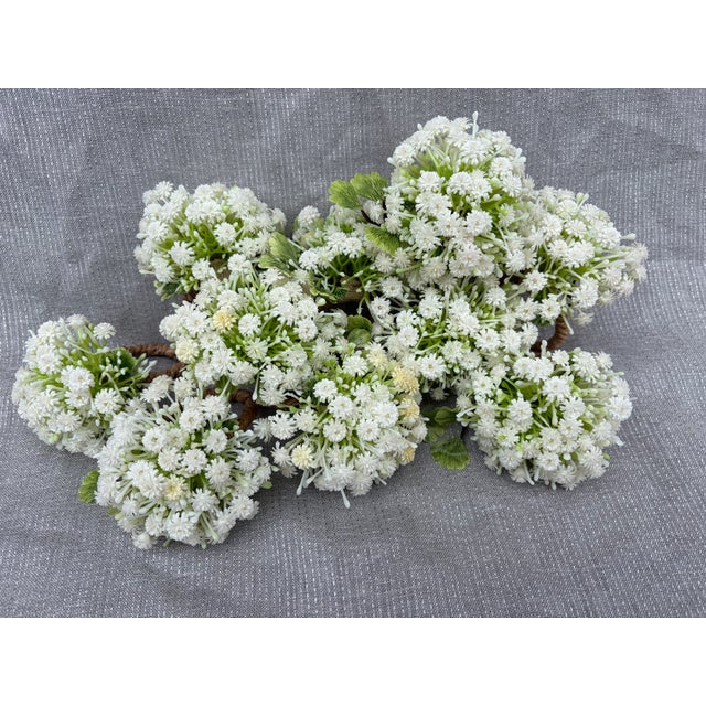 White Green Floral Napkin Ring - Set of 10 For Sale In New York - Image 6 of 16