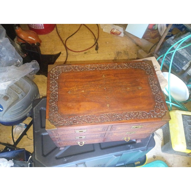 Small Antique Anglo-Indian Campaign Chest For Sale - Image 9 of 12