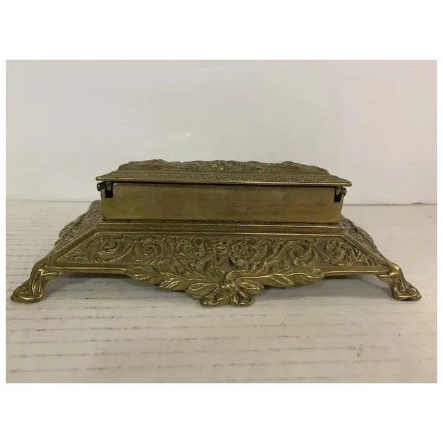 Metal Brass Stamp Box For Sale - Image 7 of 9