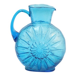 Stelvia Blue Blown-Glass Pitcher For Sale