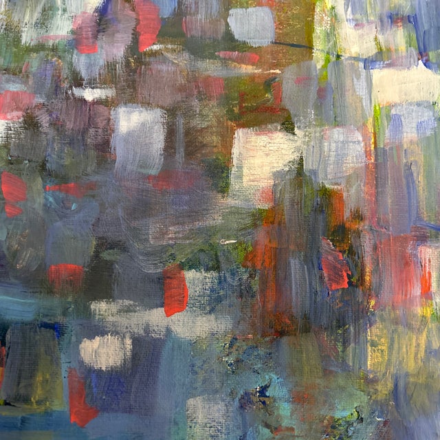 Contemporary original abstract painting on canvas by Stephen Heigh. Signed. Measures 12x12. Check out my shop Robins Egg...