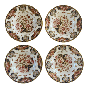 Set of 4 Rimmed Soup Bowls Classic Imari Style by Royal Crown Derby English Bone China