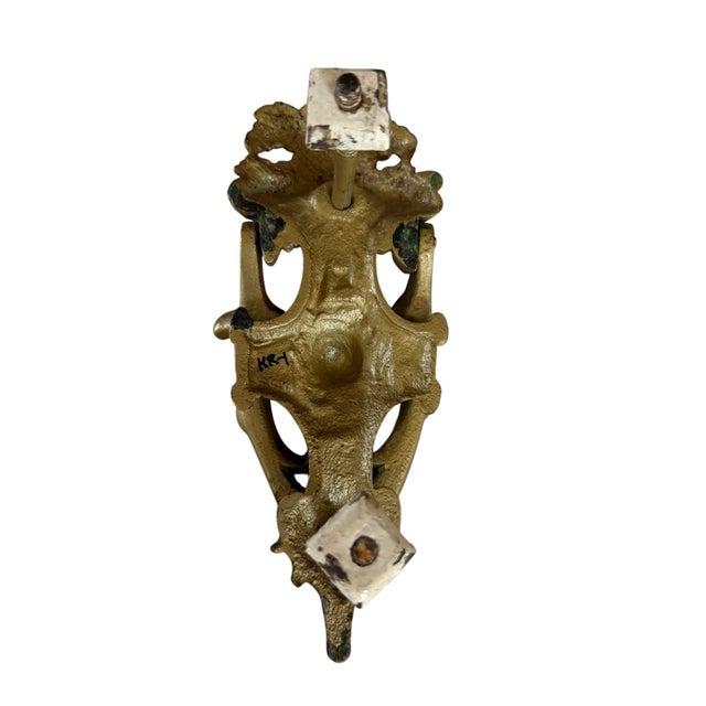 Antique Original Patina Ornate Door Knocker For Sale - Image 4 of 9
