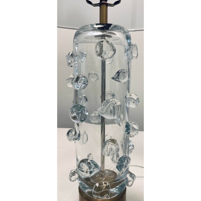 Modern Modern Handblown Clear Glass Nodules Table Lamp For Sale - Image 3 of 4