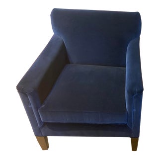 TCS Designs Navy Velvet Metro Club Chair For Sale