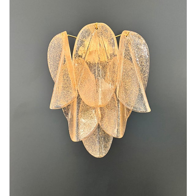 Vintage Gold Murano Glass Petal Wall Sconces from Rondini, 1990s, Set of 2 For Sale - Image 16 of 16