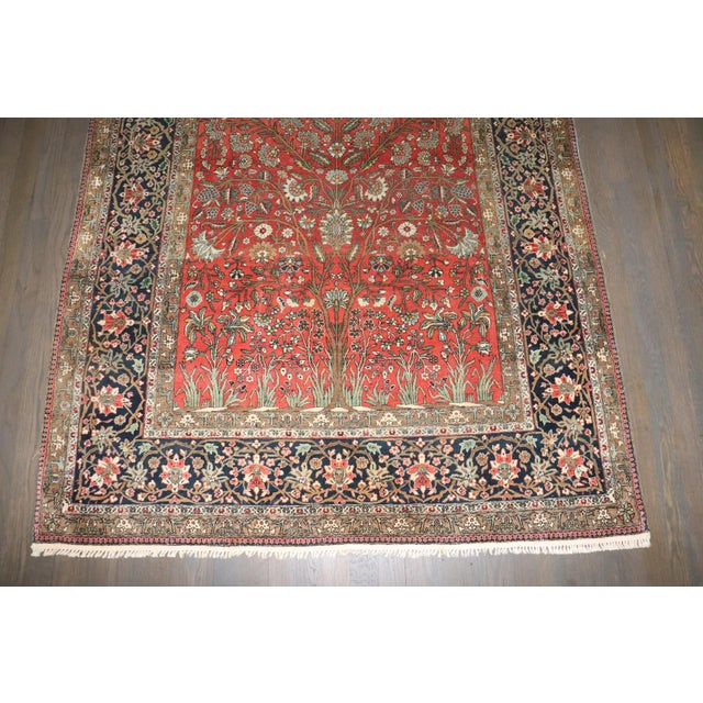 Red 19th Century Mohtasham Prayer Rug - 4'4" x 6'7" For Sale - Image 8 of 12