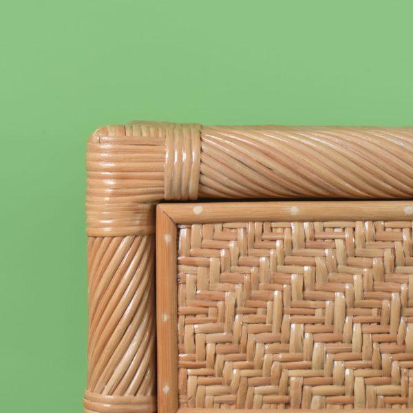 Nautical 1970s Woven Rattan and Pencil Reed Dresser For Sale - Image 3 of 7