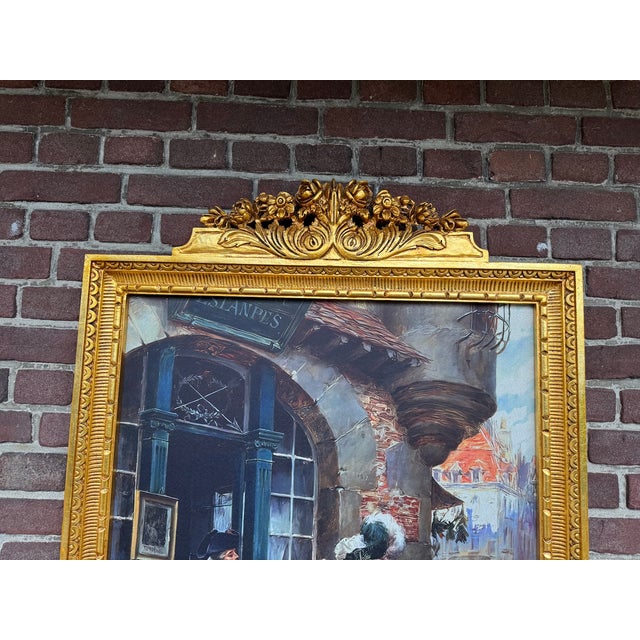 Mid-Century Modern Vintage French Parisian Gold Wood Fabric Wall Art - 1 Pc For Sale - Image 3 of 13