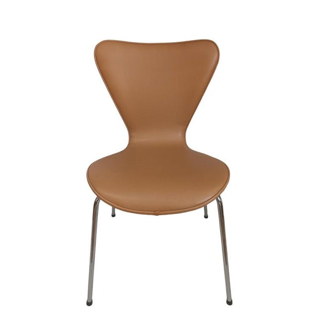 Metal Mid-Century Stackable Dining Reception Chairs in the style of Fritz Hansen, Set of 7 For Sale - Image 7 of 13