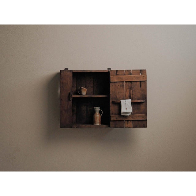Folk Art Mountain Wall Cabinet in Pine, 1900 For Sale - Image 4 of 13