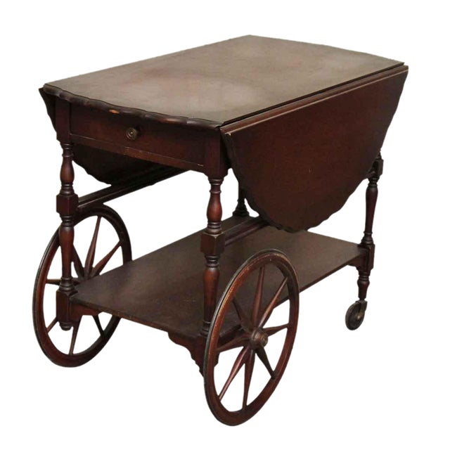 Vintage Mahogany Tea Cart Chairish