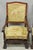 Antique French Louis XIV Style Needlepoint Tapestry Carved Walnut Arm Chair Pair For Sale - Image 4 of 18