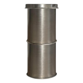 Rl 08 Cylindrical Pedestal in Brushed Aluminum by Caspal For Sale