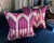 Contemporary Pair of 20" Custom Pillows in Schumacher Bukhara Ikat Fuchsia, Pattern 176082 For Sale - Image 3 of 18