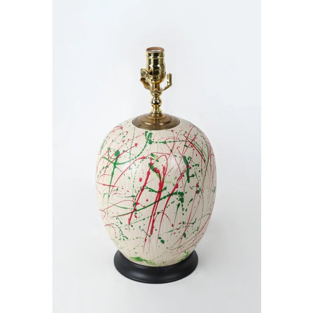 Hand Drawn Abstract Pattern Table Lamp For Sale - Image 4 of 10