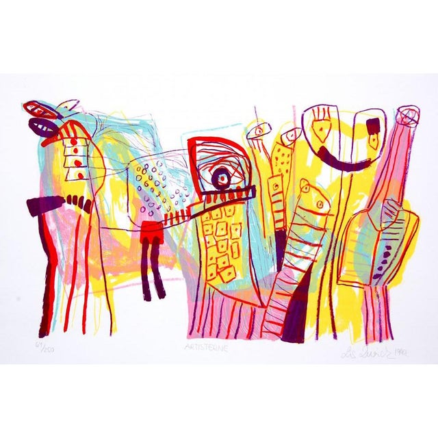 Contemporary Lis Zwick, Composition, Lithograph, 1990s For Sale - Image 3 of 3