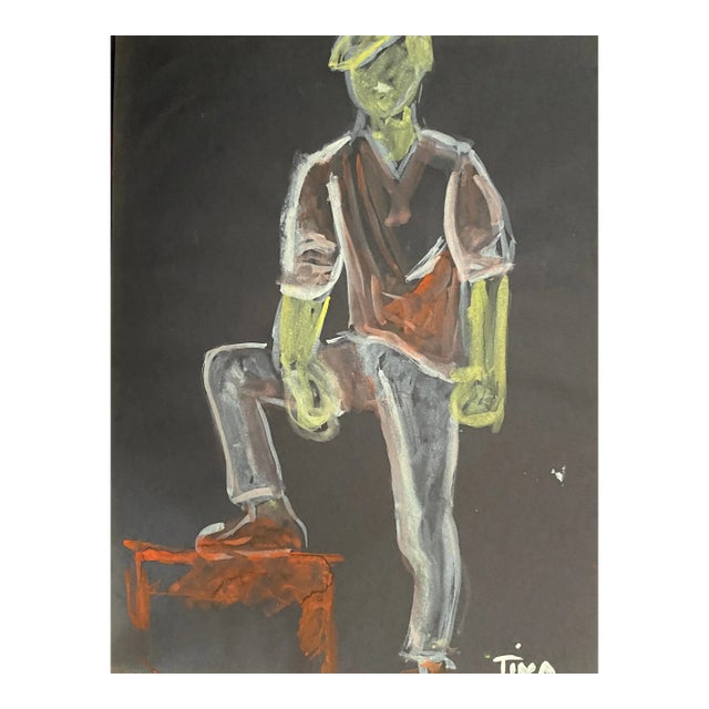 1960s Tina Blakeslee Figure Painting of a Man For Sale