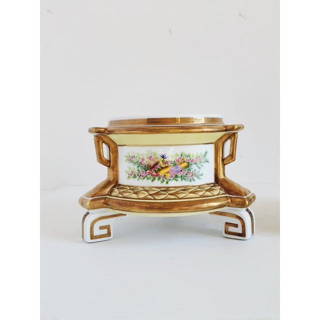Gold Chelsea House Porcelain Cachepots - A Pair For Sale - Image 8 of 12