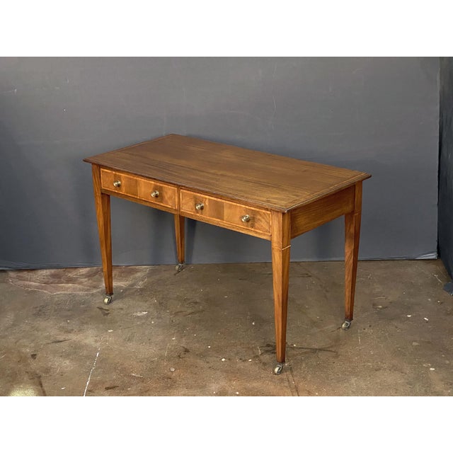 English Writing Table or Desk of Inlaid Mahogany From the Edwardian Era For Sale - Image 11 of 12