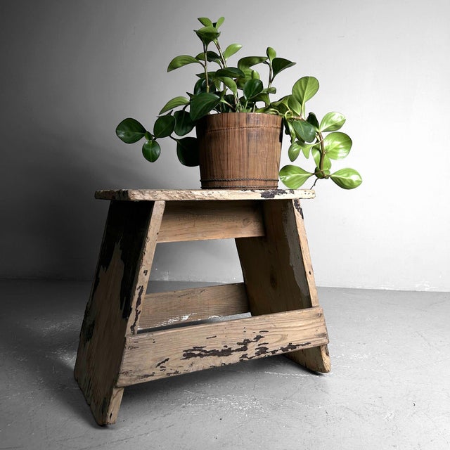 Vintage Wooden Stool, Japan, 1950s For Sale - Image 11 of 14