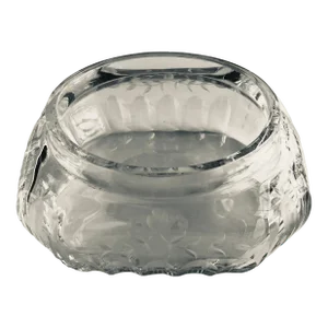 Vintage Clear Floral Etched Glass Vanity / Powder Jar