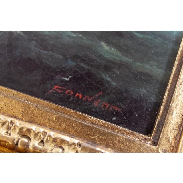 Sailing Ships, 20th Century, Oil Paintings, Framed, Set of 2 For Sale - Image 17 of 18