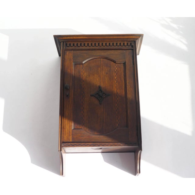Vintage Wall Cabinet with Marquetry Details, 1930s For Sale - Image 4 of 13
