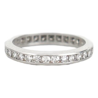 Vintage Platinum & 1.05 Ct. Diamond Eternity Band Ring For Sale
