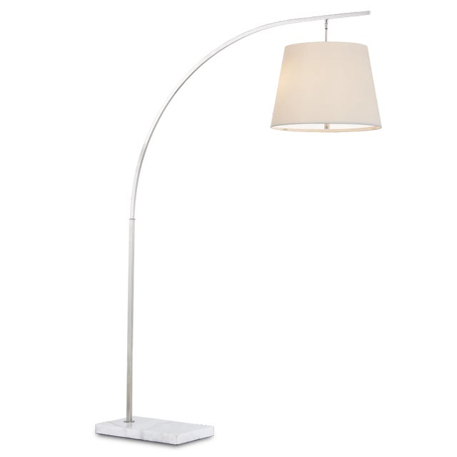 Modern Currey & Company Cloister Nickel Floor Lamp For Sale - Image 3 of 7