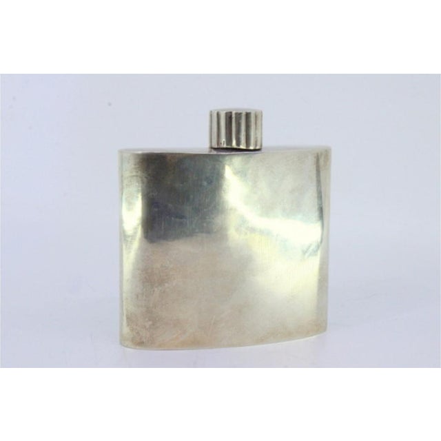 Silver Smooth Silver Whiskey Flask For Sale - Image 8 of 8