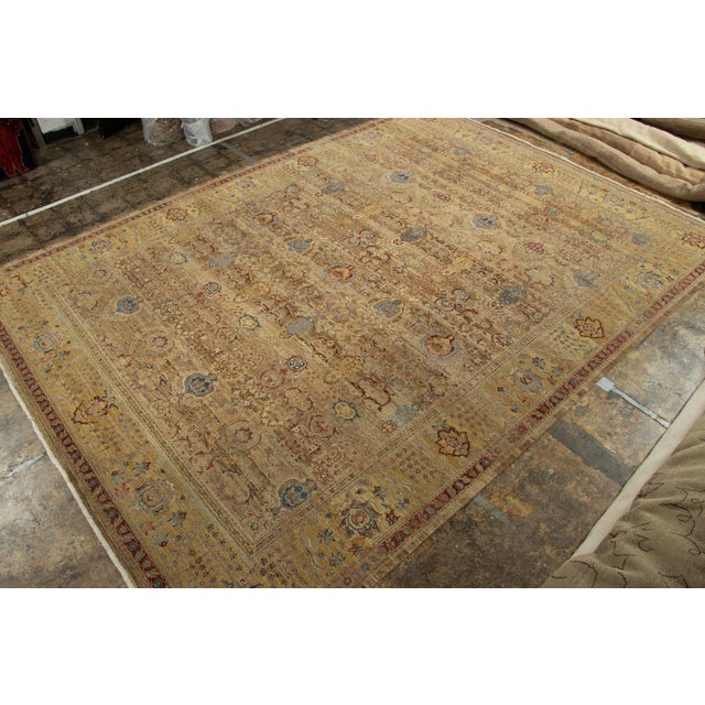 Traditional Rug & Kilim’s Agra Style Oriental Rug in Brown and Gold With Floral Patterns For Sale - Image 3 of 9