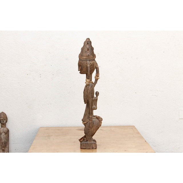 Antique Oxidized Wood African Maternity Figure For Sale - Image 11 of 13