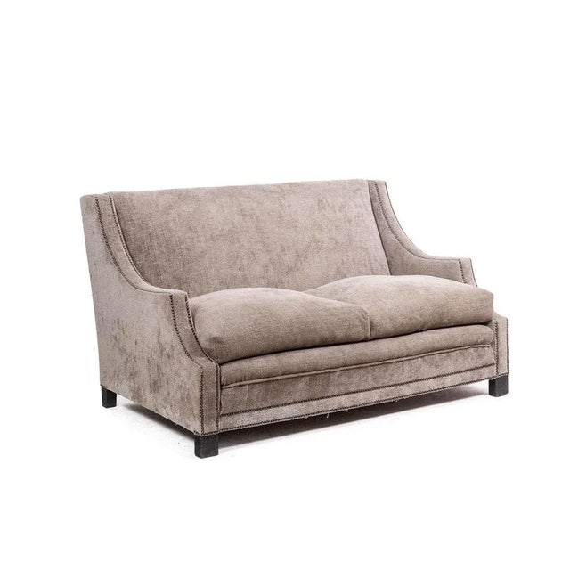 Rectangular Sofa in Gray Velvet, 1990s For Sale - Image 10 of 10