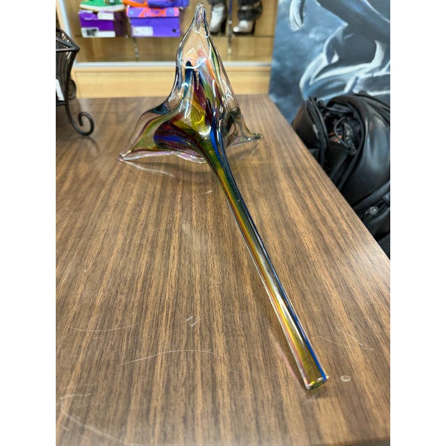 David Goldhagen Handblown Colored Flower Sculpture 15in Mint condition no damaged signed The David Goldhagen Handblown...