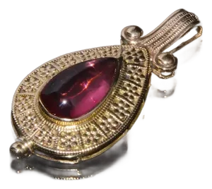 Certified Natural 7.41Cts Pink Tourmaline 18K 750 Solid Gold Filigree Etruscan Pendant