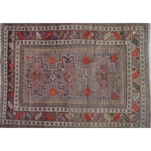 Wool on wool pile genuine. Handmade Vintage Russian Shirvan.