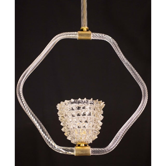 Incredible Murano glass Light in clear rostrato from the middle of the last century. This wonderful light was produced in...