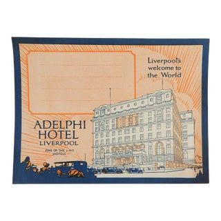 Vintage Luggage Label, Adelphi Hotel Liverpool England For Sale