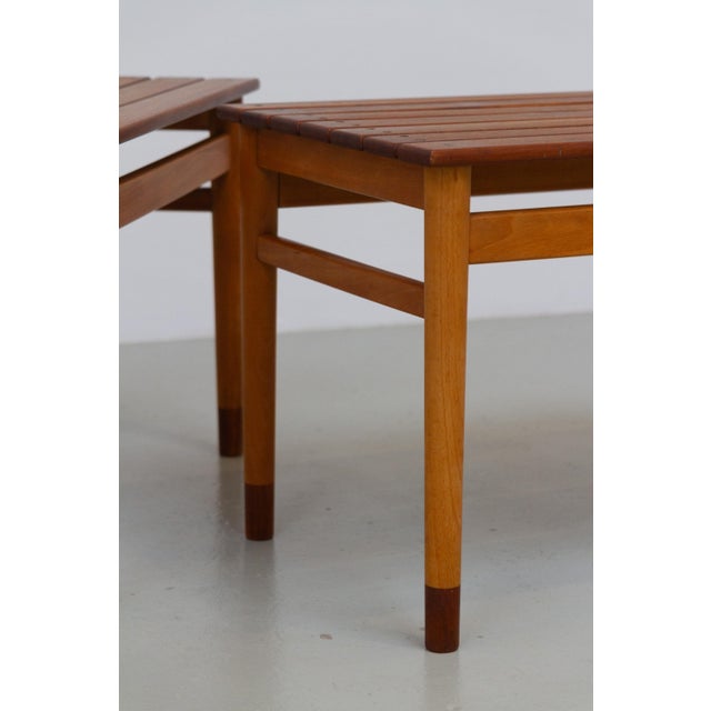 Danish Modern Side Tables in Teak and Beech, 1950s, Set of 2 For Sale - Image 16 of 18