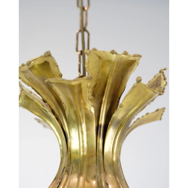 Ceiling Lamp in Brass attributed to Sven Aage Holm Sørensen, 1960s For Sale - Image 10 of 11