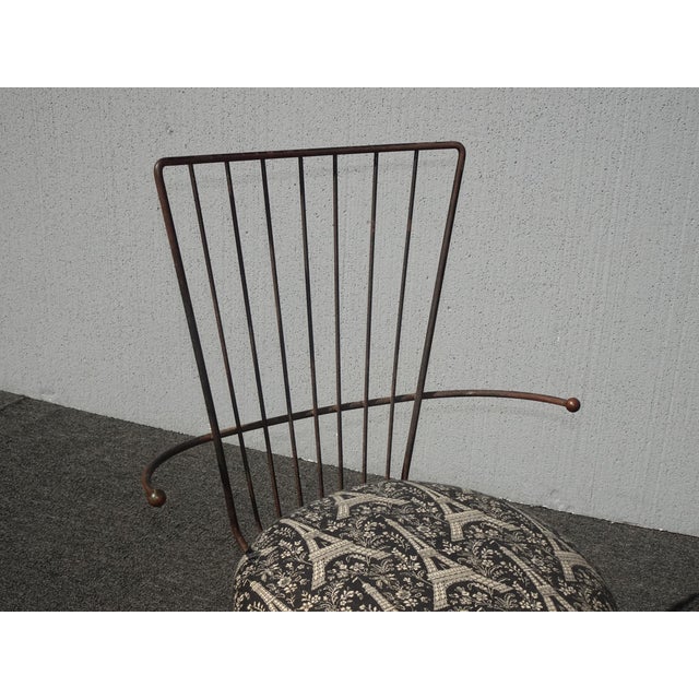 Mid-Century Modern Vintage Mid Century Rustic Black Metal Vanity Side Chair For Sale - Image 3 of 12