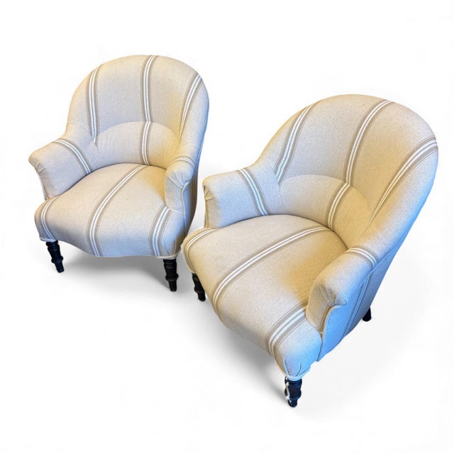French Napoleon III Armchairs, 19th Century, Set of 2 For Sale - Image 9 of 9